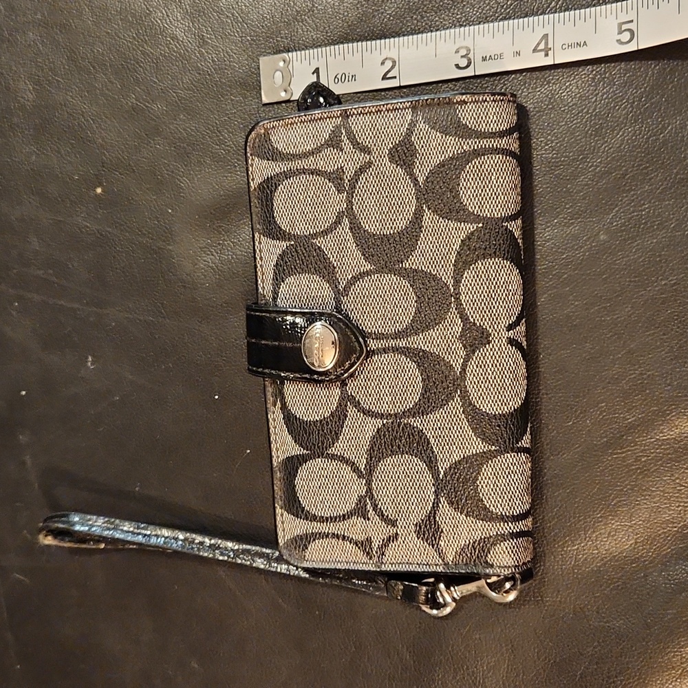 Coach Black Signature Leather wallet/wristlet